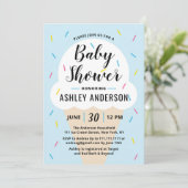 Boy Blue Ice Cream Baby shower Invitation Kaart (Staand voorkant)