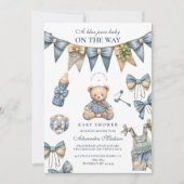 Boy Blue Jean Baby Denim Baby shower Kaart (Voorkant)