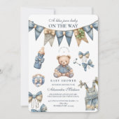 Boy Blue Jean Baby Denim Baby shower Kaart (Voorkant)