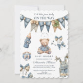 Boy Blue Jean Baby Denim Baby shower Kaart (Voorkant)
