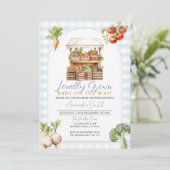 Boy Blue Lokaal geteeld Fresh Market Baby shower Kaart (Staand voorkant)