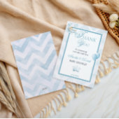 Boy Blue Moon Prince Watercolor Baby Shower Bedankkaart