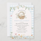 Boy Blue Nesting Party Prep het Nest Baby shower Kaart (Voorkant)