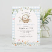 Boy Blue Nesting Party Prep het Nest Baby shower Kaart (Staand voorkant)