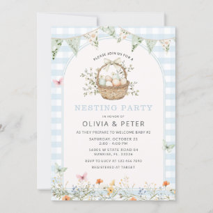 Boy Blue Nesting Party Prep het Nest Baby shower Kaart