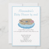 Boy Blue Noah Ark Baby shower per mail Uitnodiging (Voorkant)