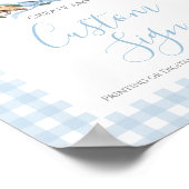 Boy Blue Pelican Baby shower Custom Sign Poster (Hoek)