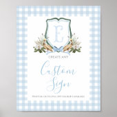 Boy Blue Pelican Baby shower Custom Sign Poster (Voorkant)