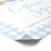 Boy Blue Preppy Dog Baby shower Custom Sign Poster (Hoek)