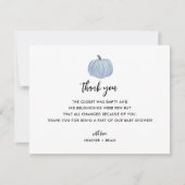 Boy Blue Pumpkin Baby shower Bedankkaart (Voorkant)