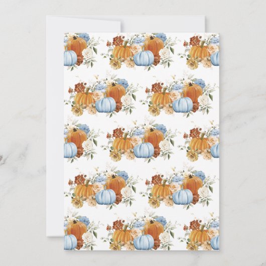 Boy Blue Pumpkin Baby shower Kaart (Achterkant)