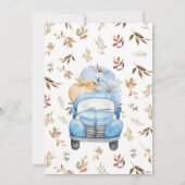 Boy Blue Pumpkin Truck Baby shower Kaart (Achterkant)