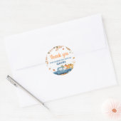 Boy Blue Pumpkin Truck Fall Birthday  Ronde Sticker (Envelop)