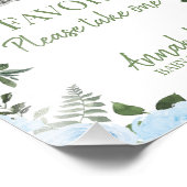 Boy Blue Rozen Safari Baby shower Favorieten Sign Foto Afdruk (Hoek)