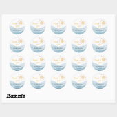 Boy Blue Sunshine 1e Verjaardag Sticker Labels (Vel)