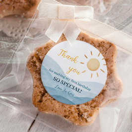 Boy Blue Sunshine 1e Verjaardag Sticker Labels