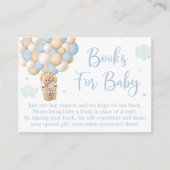Boy Blue Teddy Bear Baby shower Boekaanvraag Informatiekaartje (Voorkant)
