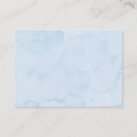 Boy Blue Teddy Bear Baby shower Luier Raffle Informatiekaartje (Achterkant)