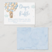 Boy Blue Teddy Bear Baby shower Luier Raffle Informatiekaartje (Voorkant / Achterkant)