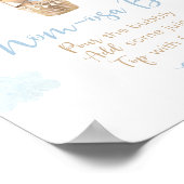 Boy Blue Teddy Bear Baby shower Mimosa Bar Teken Poster (Hoek)