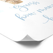 Boy Blue Teddy Bear Baby shower raad hoeveel Poster (Hoek)