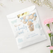 Boy Blue Teddybeer Hete Luchtballon Baby shower Bedankzakje (Gezegeld)