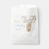Boy Blue Teddybeer Hete Luchtballon Baby shower Bedankzakje (Voorkant)
