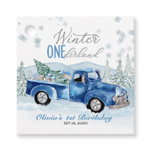 Boy Blue Truck Winter Onederland Eerste Verjaardag