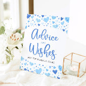 Boy Blue Valentijn Baby shower Advies en Wensen Reclamebord Met Voetstuk