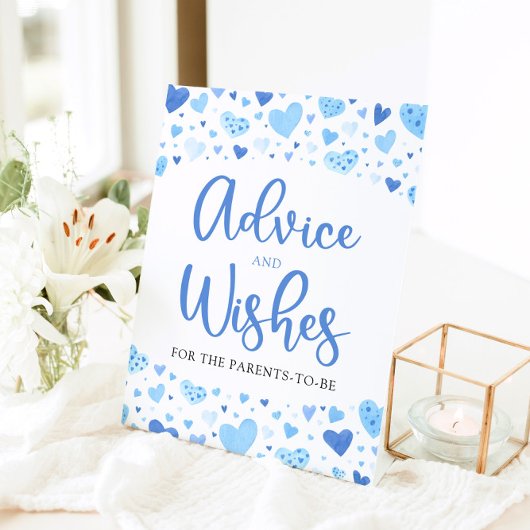 Boy Blue Valentijn Baby shower Advies en Wensen Reclamebord Met Voetstuk