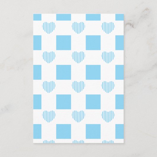 Boy Blue Valentijnsdag Baby Diapper Raffle Informatiekaartje (Achterkant)