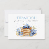 Boy Blueberry Pannenkoek Baby Brunch Baby shower Bedankkaart (Voorkant)