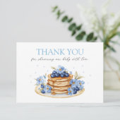 Boy Blueberry Pannenkoek Baby Brunch Baby shower Bedankkaart (Staand voorkant)