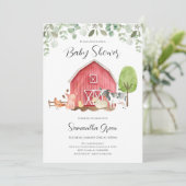 Boy Boerderij Baby shower Kaart (Staand voorkant)