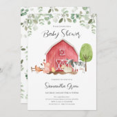 Boy Boerderij Baby shower Kaart (Voorkant / Achterkant)