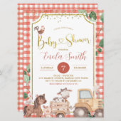 Boy Boerderij Baby shower Uitnodiging (Voorkant / Achterkant)