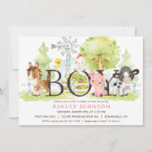 Boy Boerderij Baby shower Uitnodiging (Voorkant)