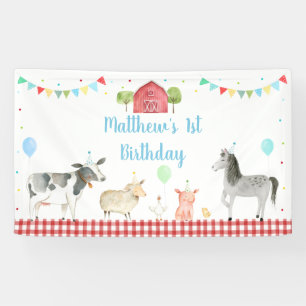 Boy Boerderij Barnyard Birthday Spandoek