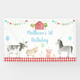 Boy Boerderij Barnyard Verjaardag Spandoek