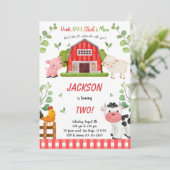 Boy Boerderij Verjaardagsfeestje Kaart (Staand voorkant)