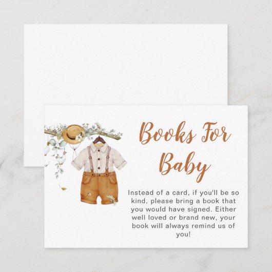 Boy Boho Football boeken voor Baby Baby shower Informatiekaartje (Voorkant / Achterkant)