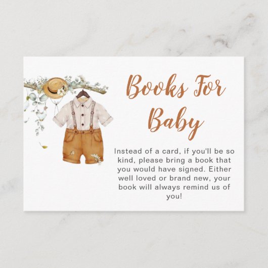 Boy Boho Football boeken voor Baby Baby shower Informatiekaartje (Voorkant)