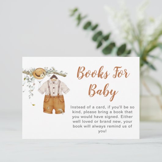 Boy Boho Football boeken voor Baby Baby shower Informatiekaartje (Staand voorkant)