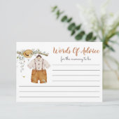 Boy Boho Football Woorden van advies Baby shower Informatiekaartje (Staand voorkant)