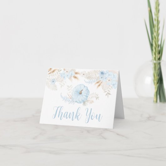 Boy Boho Pumpkin-Baby shower Bedankkaart (Voorkant)