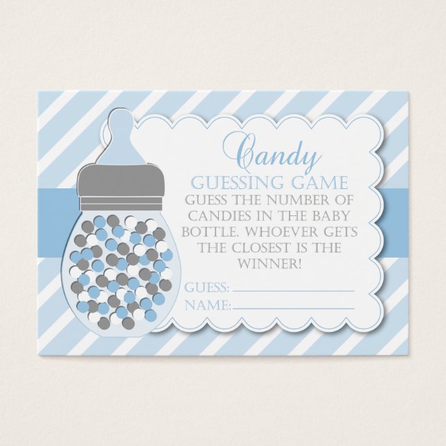 Boy Bottle Baby shower Gissing spel Visitekaartje (Voorkant)