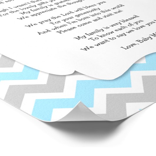 BOY Bow Stropdas Baby shower Dank u Poster (Hoek)