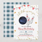 Boy Bowling Birthday Uitnodiging (Voorkant / Achterkant)