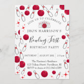 Boy Bowling Party 1st Birthday Kaart (Voorkant / Achterkant)