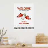 Boy Boxing Little Champion Baby Shower Welcome Poster (Keuken)